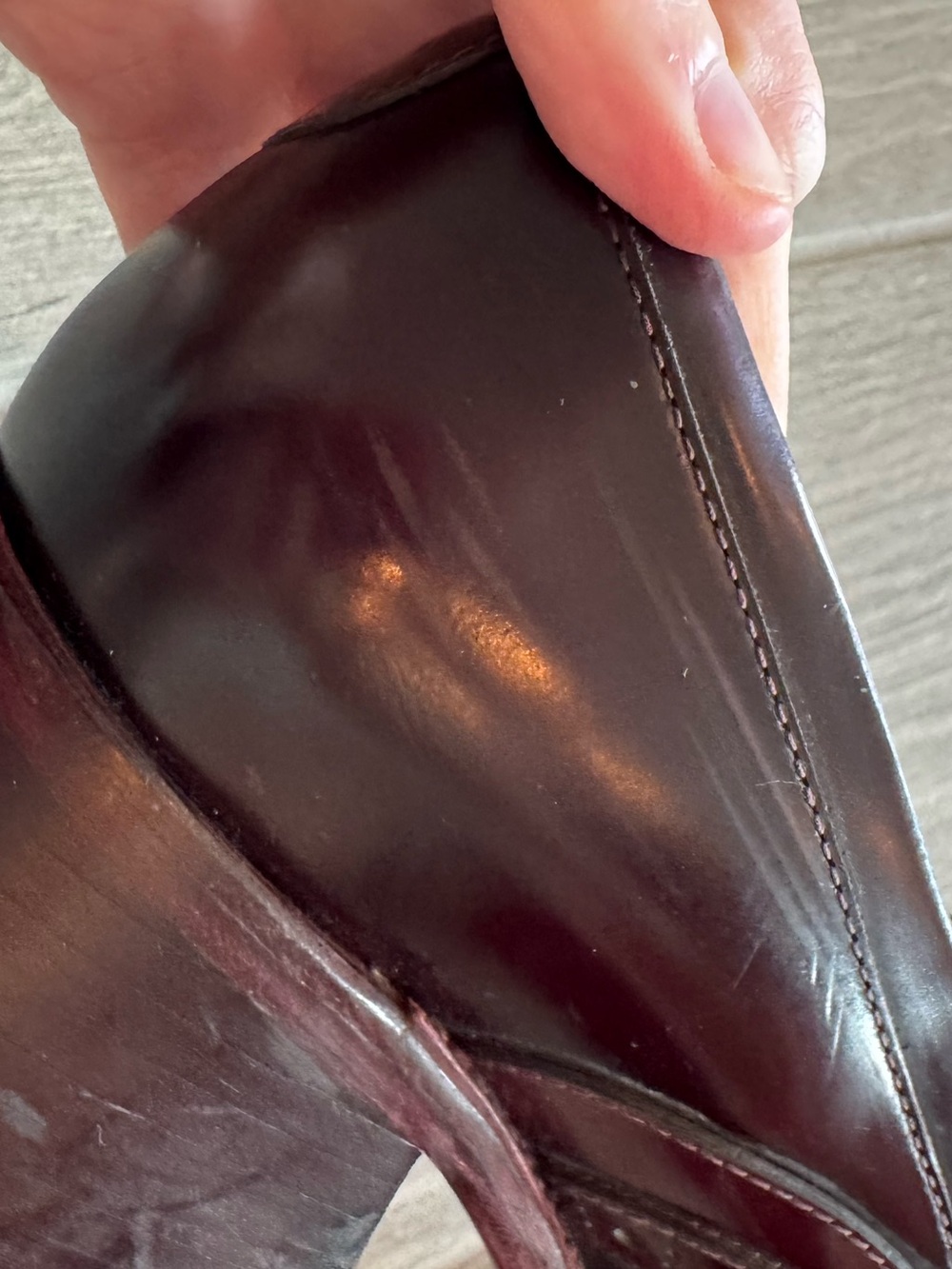 THE OFFICE OF ANGELA SCOTT Miss Juliette Loafer Pumps Burgundy Size 39 GUC - Picture 6 of 11